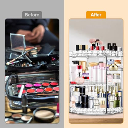 Makeup Organizer 360 Degree Rotating 7 Adjustable Layers Large Capacity Cosmetic Organizer Transparent Make Up Organizers and Storage