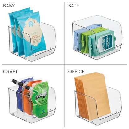 iDesign Stackable Open-Front Storage Bin, Clear | Kitchen and Pantry Organization - style: Pack of 1