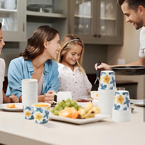 Tamone 600 Pack 3 oz Bathroom Cups, Small Paper Cups Flower Design, Mouthwash Cups, Disposable Paper Cups,3oz Paper Cups for Party, Picnic, BBQ, Travel, Home and Event - color: Blue