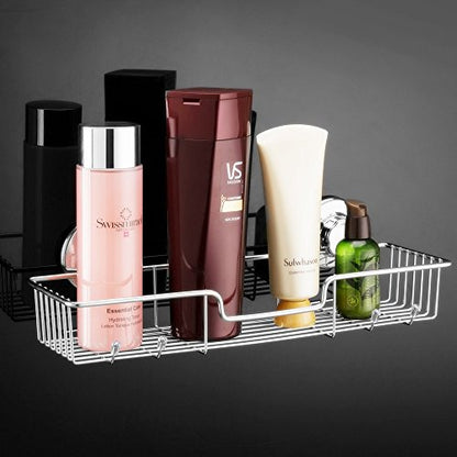 SANNO Suction Cup Shower Caddy Storage Combo Organizer, No Damage Bath Shelf Suction Cup Shower Basket,Rustproof Wire Bathroom Accessories - Rustproof Stainless Steel - color: stainless