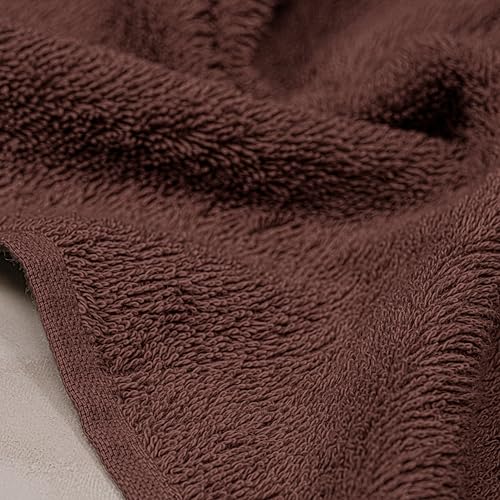 6 Piece Hand Towels Set 16 x 28 Inches, Brown | 100% Cotton, Lighter Weight, Quick to Dry, 16 x 28 Inches, Super Soft & Absorbent, Perfect for Bathroom & Kitchen - color: Brown