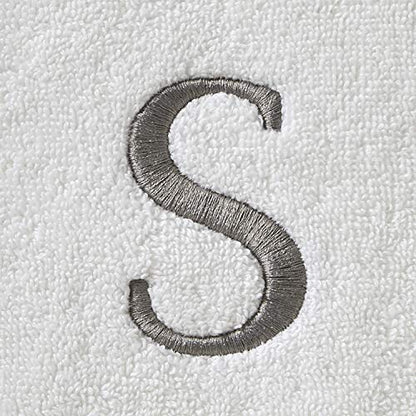 SKL Home Casual Monogram Hand Towel Set, S, 16x26, White 2 Count - color: Casual Monogram Hand Towel Set, size: Hand Towel Set, style: S