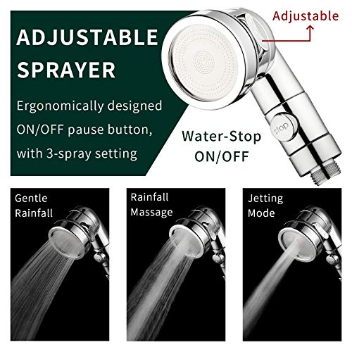 ZCONIEY Sink Faucet Sprayer Attachment Hair Pet Rinser Showerhead with Stop Water-saving Function - color: a-silver