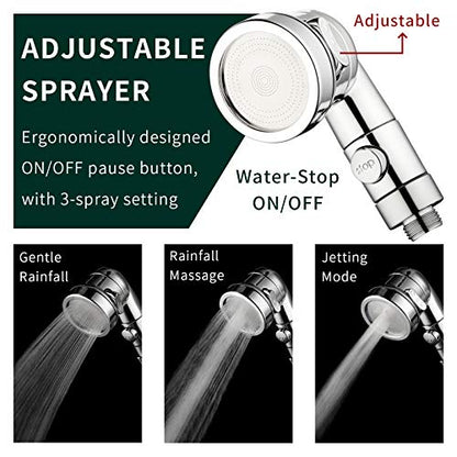 ZCONIEY Sink Faucet Sprayer Attachment Hair Pet Rinser Showerhead with Stop Water-saving Function - color: a-silver