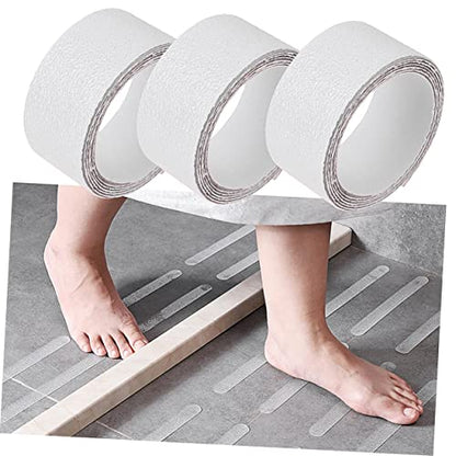 3 Rolls Slip Bathtub Stickers Transparent Self Adhesive Decals for Safe Bathing Smooth Surfaces for Tubs Shower Floors and Bathroom Safety