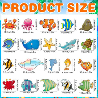 20 Pcs Non Slip Bathtub Stickers Submarine Sea Creature Anti Slip Decals Adhesive Turtle Fish Jellyfish Bathtub Appliques with Scraper for Shower and Bath(Color B) - color: Color B