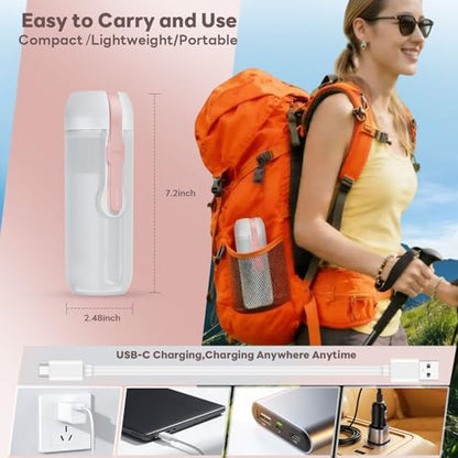 Portable Electric Bidet for Travel with 180° Adjustable Nozzle, Strong Water Pressure- Handheld Rechargeable USB-C Bidet,350ml Waterproof Personal Hygiene Cleaner for Postpartum Women, Camping (Pink) - color: Pink