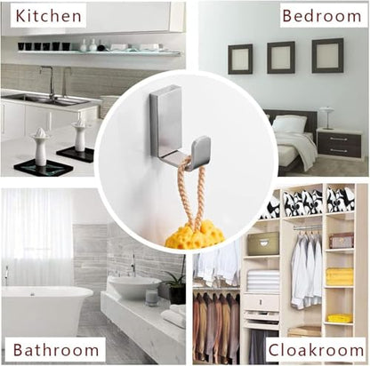 Brass Towel Hook, Bath Robe Coat Clothes Hook, Brushed Nickel 2 Pack | Wall Mounted with Screws for Bathroom, Kitchen, Hotel, Garage, Laundry, Square Coat and Hat Hooks, Rustproof & High Quality - color: Brushed Nickel, size: 2 Pack