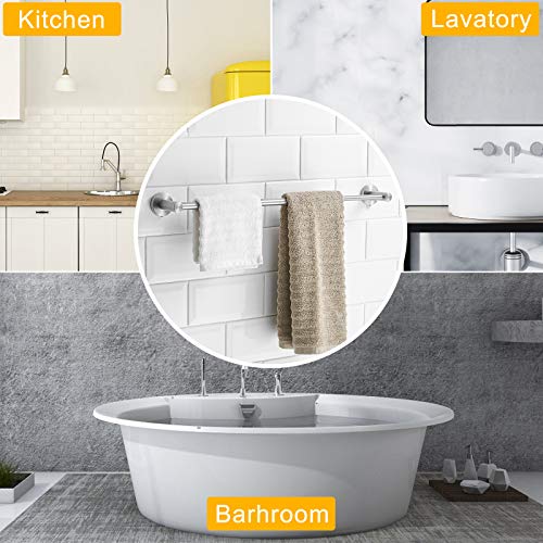 BESy Adjust Towel Bar Towel Racks for Bathroom Wall Mounted Brushed Nickel | Adjust 15" to 26" Rustproof, Stainless Steel Towel Holder, Wall Mounted for Bathroom Accessories, Heavy Duty, Space Saving - color: Brushed Nickel