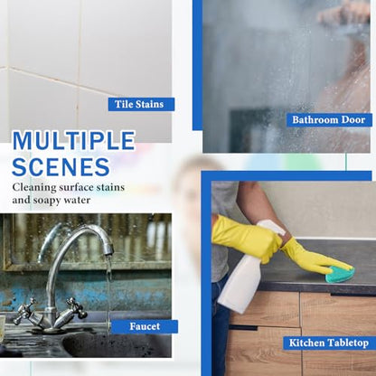 Baderke 4 Pcs Tub Tile Scrubber Cleaning Brush Pads (Without Handle) Compatible with Qaestfy Non-Scratch Scouring Pads Scrub Brush for Shower Bathroom Buildup Toilet Wall Floor (Blue) - color: Blue