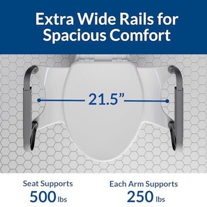 Bemis Assist Toilet Seat with Built-in Support Handles, Hinges Never Loosen, Fits Round and Elongated - style: Seat with Handles
