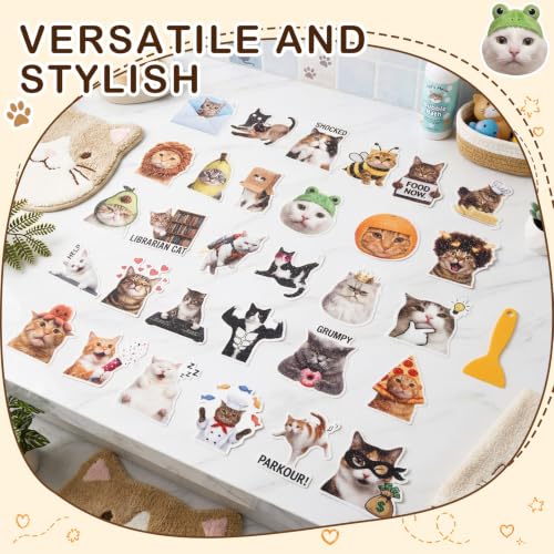 Fullhawl 30 Pcs Cat Non Slip Shower Stickers, Cute Bathtub Safety | 30 Pack Cat Design, Cute Bathroom Decor, Non Slip Texture, Strong Adhesive Support for Safer Bath Time - style: Cat