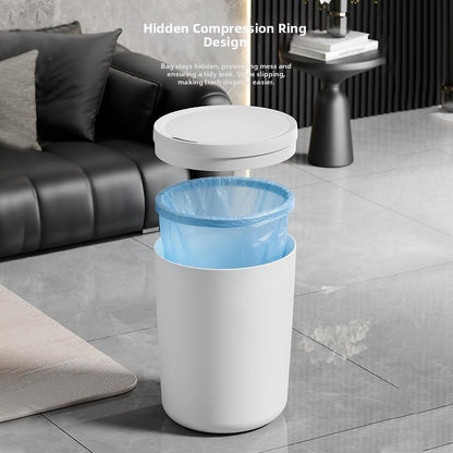 2 Pack 2.7 Gal Automatic Trash Can Small Smart Garbage Can Touchless, Bathroom Trash Can with Lid, Slim Motion Sensor Waterproof Plastic Trash Bins for Bedroom Office Kitchen Toilet (Grey 2 pics)