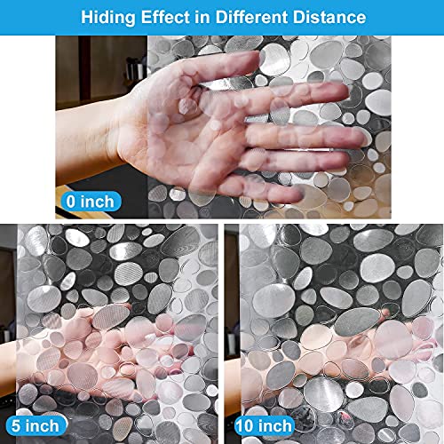 UFRIDAY Clear Shower Curtain Liner 72 x 72 inch,EVA 3D Cobblestone Weighted Plastic Bathroom Shower Curtain Liner with 3 Big Magnets,Transparent. - color: Cobblestone Clear, size: 72"W x 72"L (Pack of 1)