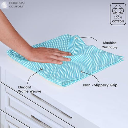 12 Pack Dual Tone Waffle Weave Dish Cloth, 12x12 Inches, 100% Cotton, Super Absorbent, Fast Dry, Durable Dishcloth Set, Soft Hand Towels, Cleaning, Machine Washable, Aqua Blue - color: Aqua Blue