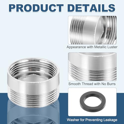 uxcell Faucet Aerator Adapter, M20 Female to M22 Male with Washer, 13mm Length - size: M20 Female to M22 Male, 13mm Length