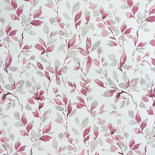 Hotel Quality Fabric Bathroom Shower Curtain: Floral Leaf Damask - Pink, Gray and White (72 x 70 inches) - color: Mikayla