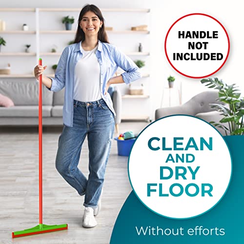 HeloMor 16 Inch Floor Squeegee Head 3 Pack, Foam Squeegee Broom for Garage, Patio, Deck, Tile, Shower and Concrete Floors, Handle Not Included - size: 16 Inch (3 Pack)