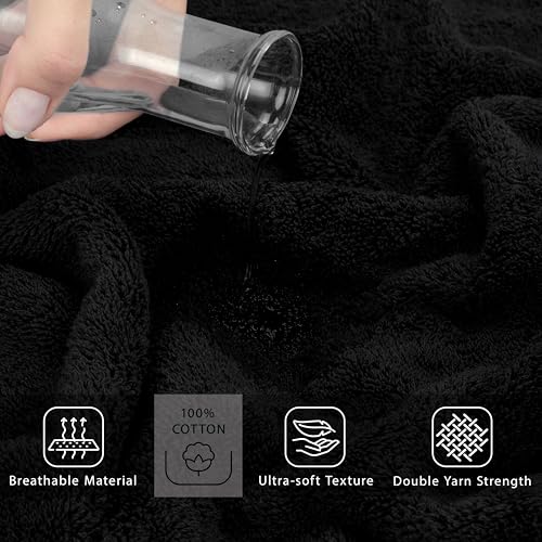 Cotton Paradise 100% Cotton Turkish Towel, Soft Absorbent Quick Dry, 40x80 Oversized Bath Sheet Towel, Coal Black - color: Coal Black, size: 40"x80"