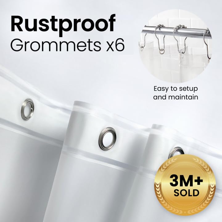 LiBa Bathroom Shower Curtain - Waterproof Plastic Shower Curtain Premium PEVA Non-Toxic with Rust Proof Grommets Clear 8G Heavy Duty Bathroom Accessories 36x72 (Pack of 2) - color: 8g Peva - Clear, size: 36"W x 72"L (Pack of 2)