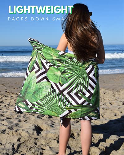 Microfiber Beach Towel - Quick Dry, Sand Free and Oversized 71x35 | Super absorbent, lightweight, swimming, gym, extra large, pool, cruise, camping, yoga, travel, compact, carry bag, vacation - color: Madagascar