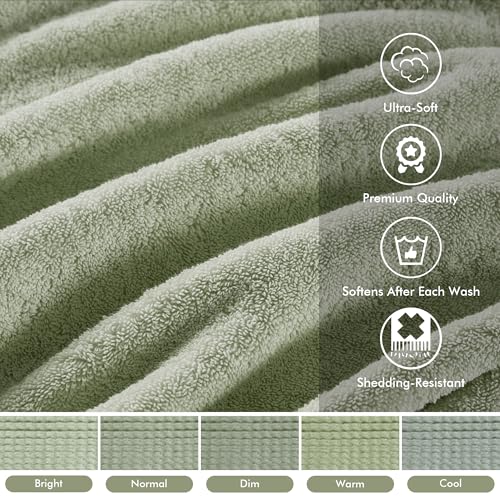 Madison Park 800GSM 100% Cotton Bathroom Bath Towel Set of 8, Sage Green | Long Staple, Highly Absorbent, Durable Hotel Spa Quality, Quick Dry, Double Stitched Hems, Lint Reducing, OEKO-TEX Certified - color: Sage Green, size: Multi-Sizes