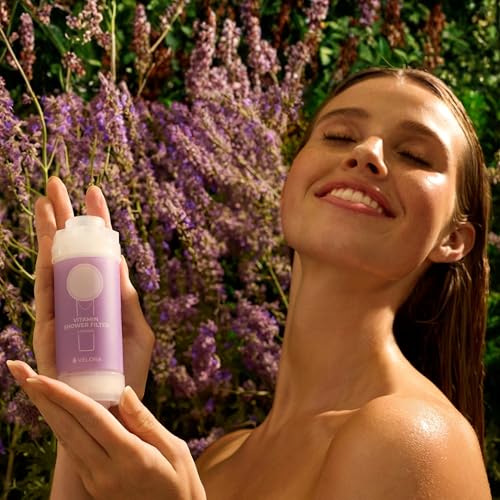 Vitamin C Shower Filter and Water Softener for Hard Water - Aromatherapy Shower Head Attachment - Universal Fit, No Tools - Reduces Dry, Itchy Skin and Nourish Hair - Lavender-Scented - style: Lavender
