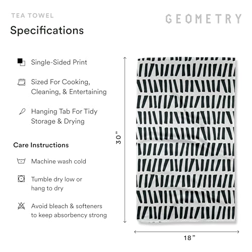 GEOMETRY Kitchen Tea Towels - Quick Dry Microfiber Dish Towels for Kitchen All Lined Up, 18" x 30" 1 Pack - color: All Lined Up, style: Kitchen Towel - Single