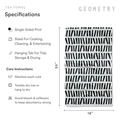 GEOMETRY Kitchen Tea Towels - Quick Dry Microfiber Dish Towels for Kitchen All Lined Up, 18" x 30" 1 Pack - color: All Lined Up, style: Kitchen Towel - Single