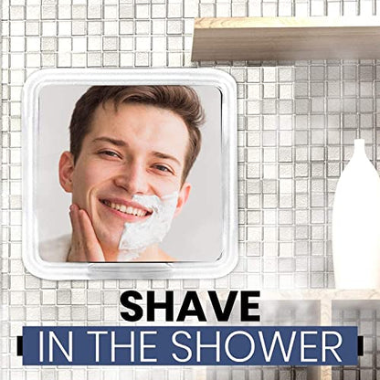 3X Fogless Magnifying Shower Mirror for Shaving, 6.3" x 6.3" | Shatterproof Anti Fog Shaving Mirror with Strong Suction Cup & 360° Swivel for Crystal Clear Shaving Every Time