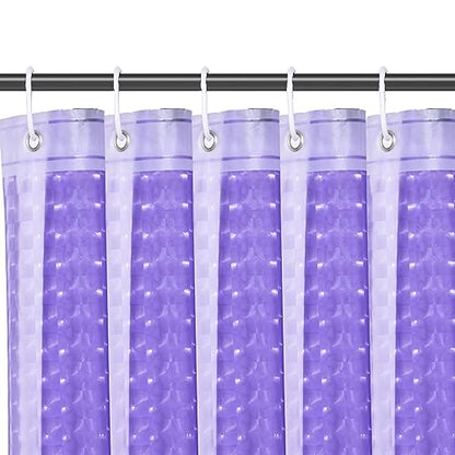 EVA Purple Shower Curtain Liner, 3D Plastic 5G Shower Liner with 12 Rustproof Metal Grommets and Weighted Magnets, Waterproof Duty for Bathroom 72 x 72 - color: Square-purple