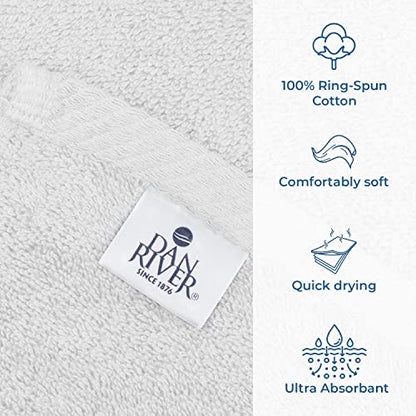 DAN RIVER Pack of 1 Oversized Bath Sheet, 40 x 80 Inches, White | 100% Cotton Jumbo Bath Towel with Extra Large Coverage, Lightweight Feel, Super Soft & Quick Dry - color: White, size: 40x80" Oversized Bath Sheet