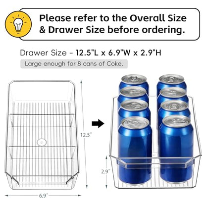 2 Set, 2 Tier Clear Organizer with Dividers for Cabinet, Shlef, Counter - MultiUse Slide-Out Storage Container - Kitchen, Pantry, Medicine Cupboard Bins, Bathroom, Vanity Makeup, Under Sink Organizing - size: 8" W - 2 Set