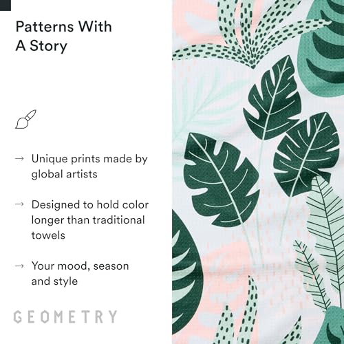 GEOMETRY Kitchen Tea Towels - Quick Dry Microfiber Dish Towels for Kitchen Diedre, 18" x 30" 1 Pack - color: Henley, style: Kitchen Towel - Single