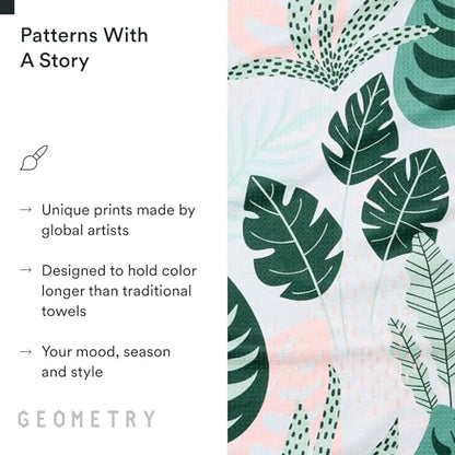GEOMETRY Kitchen Tea Towels - Quick Dry Microfiber Dish Towels for Kitchen Diedre, 18" x 30" 1 Pack - color: Henley, style: Kitchen Towel - Single