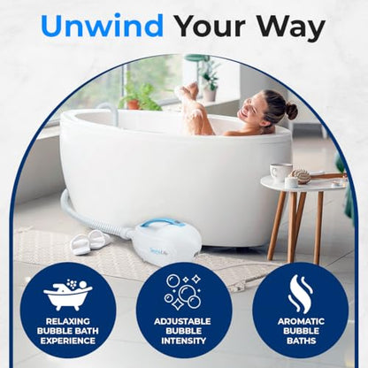 SereneLife Bubble Bath Mat, Bathtub Mat with Air Massage and Remote Control, Waterproof, Non-Slip, Adjustable Bubble Intensity, Aroma Diffuser, 47x14.2 Inch Full Body Spa Massager
