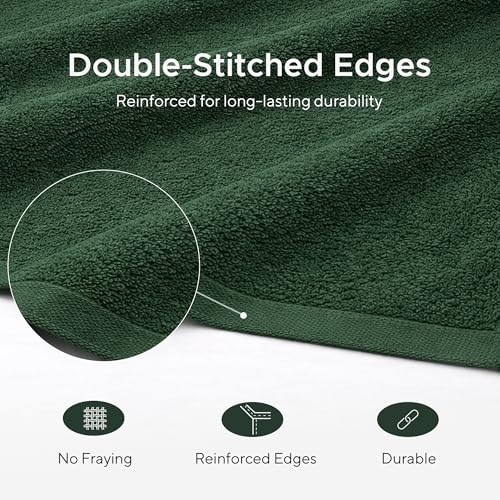 Luxury Hotel & Spa, Turkish Cotton Dark Green Towels Bathroom Sets | 6 Pieces Dark Green Bath Towels Soft and Absorbent Green Towel Set for Your Bathroom - color: Dark Green