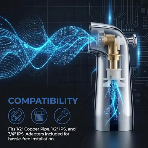 Tub Spout Diverter Universal Fits 1/2'' Copper Pipe 1/2'' IPS and 3/4'' IPS Bathtub Faucet Replacement with Adapters with Diverter Chrome