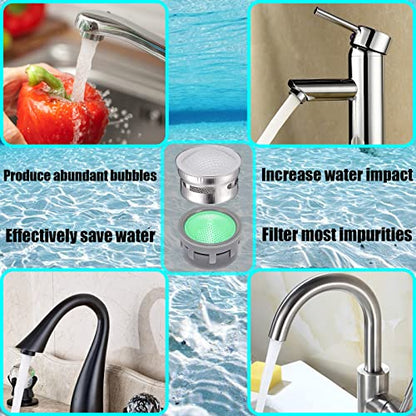 Faucet Aerator with Gasket Flow Restrictor Insert Bathroom Faucet Aerator Replacement Parts 10 pcs Stainless Steel and 10 pcs Green - color: Green
