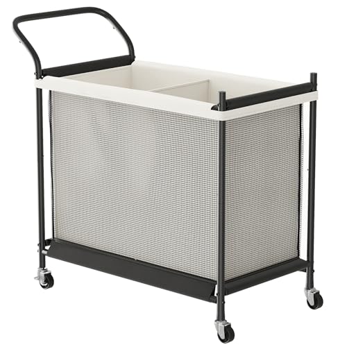 Laundry Hamper with Wheels - 2 Section Laundry Basket 160L, Removable Washable Bags, Height-Fitted Rolling Laundry Cart for Laundry Room & Bedroom - size: 160L(2-Section)
