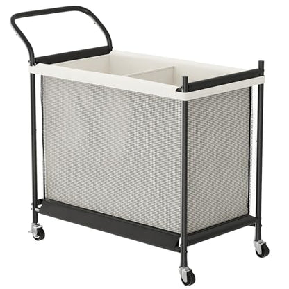 Laundry Hamper with Wheels - 2 Section Laundry Basket 160L, Removable Washable Bags, Height-Fitted Rolling Laundry Cart for Laundry Room & Bedroom - size: 160L(2-Section)