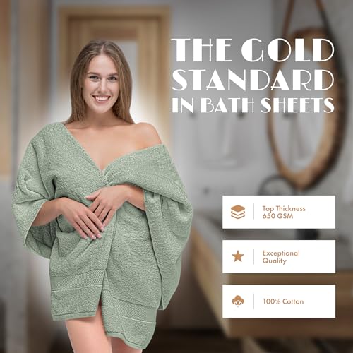 White Classic Luxury Soft Bath Sheet Towels - 650 GSM Cotton Luxury Towels Extra Large 35x70 | Highly Absorbent and Quick Dry | Hotel Quality, Green, 2 Pack - color: Mint Green, size: Bath Sheets, 2 Pack