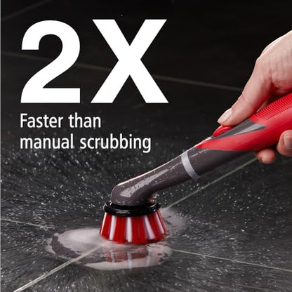 Rubbermaid Reveal Power Scrubber 5-Piece Kit, Cordless Electric Battery Powered Spin Scrub Brush, Water Resistant, for Home/Kitchen/Bathroom/Grout/Tile/Shower/Tub - style: 5-Piece Kit