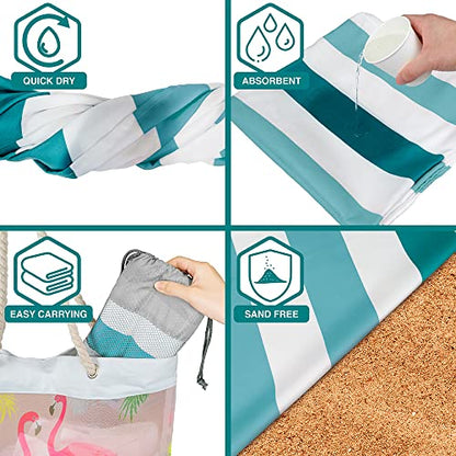 SUN CUBE Microfiber Beach Towel, Quick Dry, Light Blue, 60x30 Inch | Quick Dry and Free Microfiber Towel, Lightweight Packable Swim Towel for Beach, Pool, Camping, Cruise, Travel - color: Light Blue, size: 60.00" x 30.00"