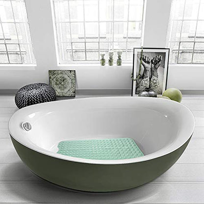 YINENN Bath and Shower Safety Mats 40x16 inch, Non Slip with Suction Cups for Bathroom Stall and Tub Floor, Extra Large and Machine Washable, Drain Holes Keep Bathtub Clean, Light Green - color: Light Green