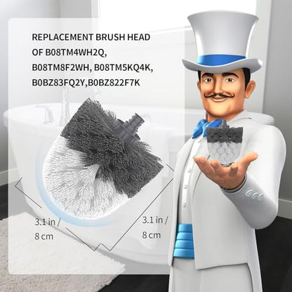 MR.SIGA Premium Toilet Bowl Brush Replacement Head, 2 Pack | Scratch free toilet brush head, safe for porcelain toilet