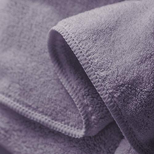 Xinrjojo 4 Piece Microfiber Fade Resistant Towel Set, Machine Washable, Super Soft Absorbent and Luxury Hotel Spa Towels, Quick-Dry Towel Gift Sets- Lavender Purple - color: Lavender Purple