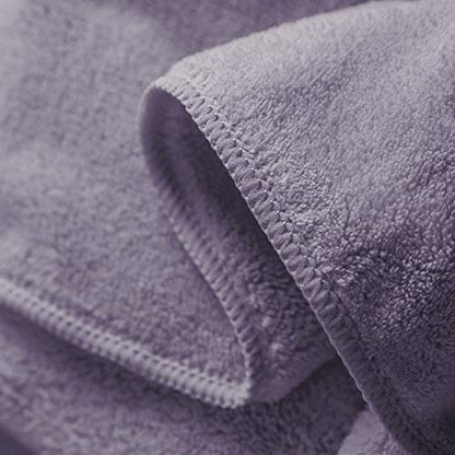 Xinrjojo 4 Piece Microfiber Fade Resistant Towel Set, Machine Washable, Super Soft Absorbent and Luxury Hotel Spa Towels, Quick-Dry Towel Gift Sets- Lavender Purple - color: Lavender Purple