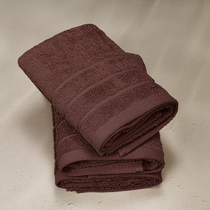 6 Piece Hand Towels Set 16 x 28 Inches, Brown | 100% Cotton, Lighter Weight, Quick to Dry, 16 x 28 Inches, Super Soft & Absorbent, Perfect for Bathroom & Kitchen - color: Brown