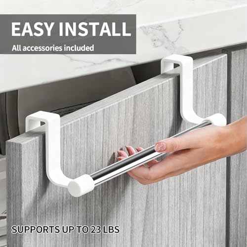 Over Door Towel Rack,Stainless Steel Kitchen Holder for Cabinet & Cupboard,Dish Towel Hanger Bar,Silver - color: Silver